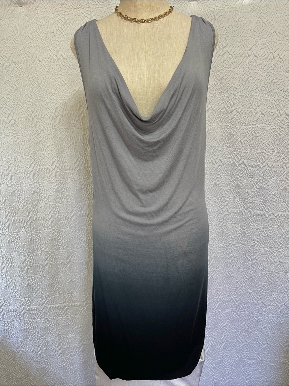 Gray Ombre Cowl Neck Women’s Dress